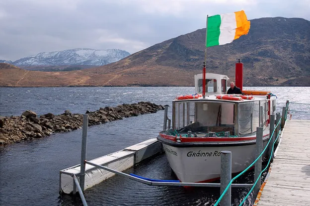 Gráinne Rose boat docked at the harbour near Dunlewey Centre, Donegal.
